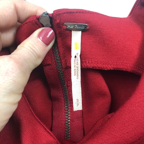 Free People Cha Cha Ponte Dress- Red - Picture 5 of 8